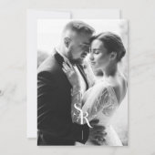 Exquisite Chic Minimalist Black Wedding Initials サンキューカード (裏面)