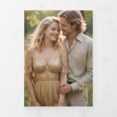 Exquisite Chic Minimalist Gold Wedding Initials 三つ折り招待状 (カバー)