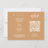 Exquisite Chic Minimalist Gold Wedding Initials 出欠カード (裏面)