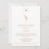 Exquisite Chic Minimalist Gold Wedding Initials 招待状 (裏面)