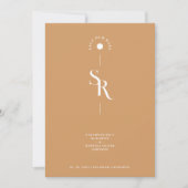 Exquisite Chic Minimalist Golden Wedding Initials セーブザデート (正面)