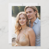 Exquisite Chic Minimalist Golden Wedding Initials セーブザデート (裏面)