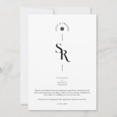 Exquisite Chic Minimalist White Wedding Initials サンキューカード (正面)