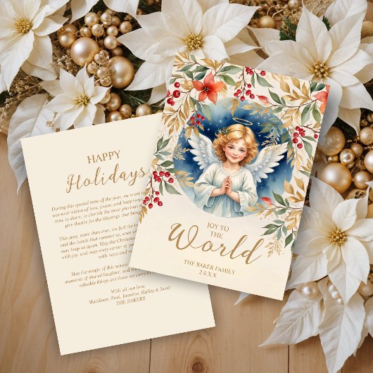 Exquisite Christmas Angel Flowers Victorian  シーズンカード