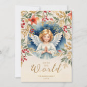 Exquisite Christmas Angel Flowers Victorian  シーズンカード (正面)