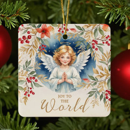 Exquisite Christmas Angel Flowers Victorian  セラミックオーナメント