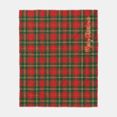 Exquisite Christmas Tartan Merry Christmas フリースブランケット (正面)