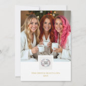 Exquisite Christmas Wreath Red & Gold Photo シーズンカード (裏面)