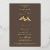 Exquisite  Cool Rustic Mountains Photo in Brown 箔招待状 (裏面)