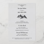 Exquisite Cool Rustic Mountains Photo in Grey  箔招待状 (裏面)