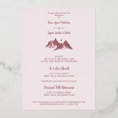 Exquisite Cool Rustic Mountains Photo in Rose Gold 箔招待状 (裏面)