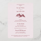 Exquisite Cool Rustic Mountains Photo in Rose Gold 箔招待状 (裏面)