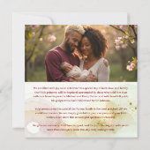 Exquisite Cross Burgundy & Gold Glitter Baptism 招待状 (裏面)