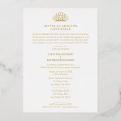 Exquisite Crown Quinceañera Photo Fancy Script 箔招待状 (裏面)