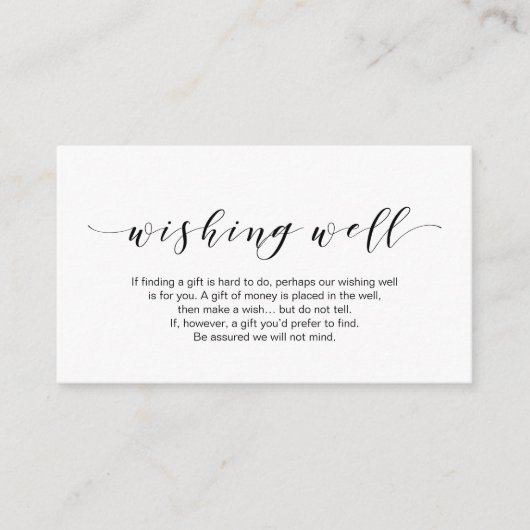 Exquisite Elegant, in Black, Wedding Wishing Well エンクロージャーカード (正面)