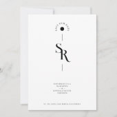 Exquisite Elegant Minimalist Black & White Wedding セーブザデート (正面)