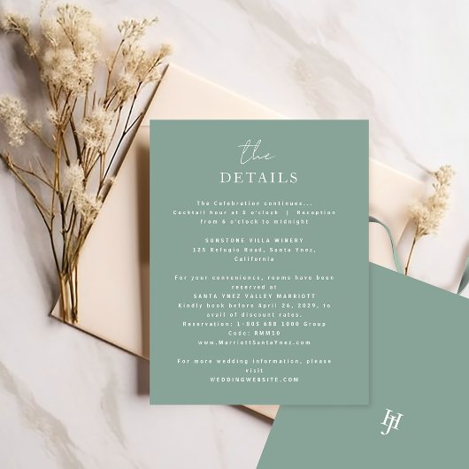 Exquisite Enduring Emerald Wedding Details エンクロージャーカード