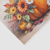 Exquisite Fall Pumpkins Wildflowers and Autumn 薄葉紙 (詳細)