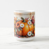 Exquisite Fall Pumpkins Wildflowers Custom Name コーヒーマグカップ (中央)