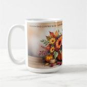 Exquisite Fall Pumpkins Wildflowers Custom Name コーヒーマグカップ (左)