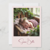 Exquisite Floral Burgundy Shades Arch Baby Baptism 招待状 (裏面)