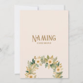 Exquisite Floral Garland in Peach Naming Ceremony 招待状 (裏面)