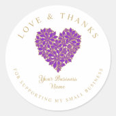 Exquisite Floral Gorgeous Purple and Gold Effect  ラウンドシール (正面)