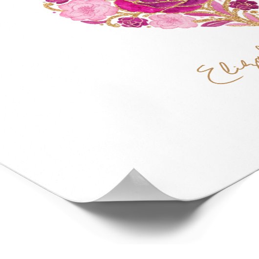 Exquisite Floral Heart Loving Memory Reserved Seat ポスター (角)