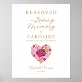 Exquisite Floral Heart Loving Memory Reserved Seat ポスター (正面)