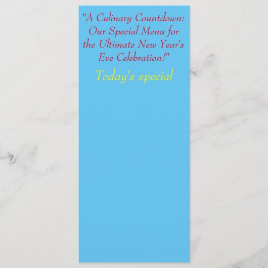 「Exquisite Fusionの喜び：Mem用にカスタマイズされたメニュー メニュー (正面)