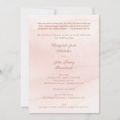 Exquisite Glitter Pink Floral Christian Cross 招待状 (裏面)