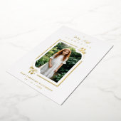 Exquisite Gold Botanical Frame First Communion 箔招待状 (回転した状態)