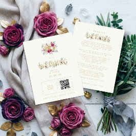 Exquisite Gold Rings Floral Wedding TLW26 エンクロージャーカード