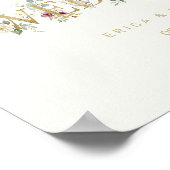 Exquisite Gold Rings Floral Wedding Welcome TLW26 ポスター (角)