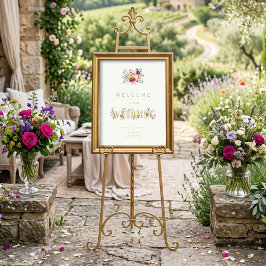 Exquisite Gold Rings Floral Wedding Welcome TLW26 ポスター