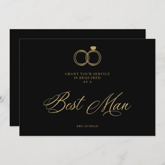 Exquisite Gold Wedding Rings Trendy Best Man  (正面/裏面)