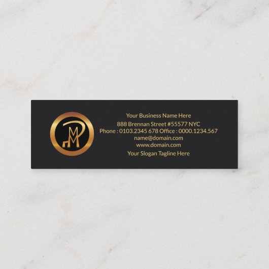 Exquisite Gray Elegance Global 国際的 Sales スキニー名刺 (裏面)