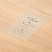 Exquisite Green Calligraphy アクリル招待状 (レイダウン)