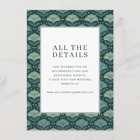 Exquisite Green Floral Pattern エンクロージャーカード (正面)