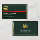 Exquisite Green Layers金ゴールドフレームホーム移動 名刺 (正面/裏面)