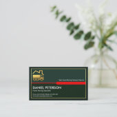 Exquisite Green Layers金ゴールドフレームホーム移動 名刺 (スタンド正面)