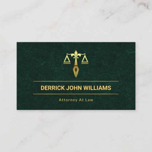 Exquisite Green Marbleテクスチャグランジ弁護士 名刺 (正面)