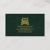 Exquisite Green Marbleテクスチャ金ゴールドライン、トラック 名刺 (裏面)