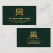 Exquisite Green Marbleテクスチャ金ゴールドライン、トラック 名刺 (正面/裏面)