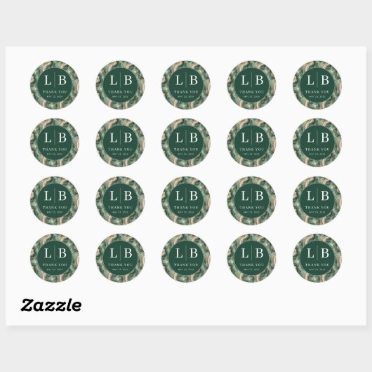 Exquisite Green Marble Circle ラウンドシール (シート)