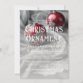 Exquisite Grey Shades & Red Christmas Ornament  招待状 (正面)