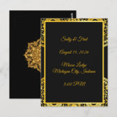 Exquisite High Resolution, Black And Gold Wedding ポストカード (正面/裏面)