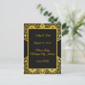 Exquisite High Resolution, Black And Gold Wedding ポストカード (スタンド正面)