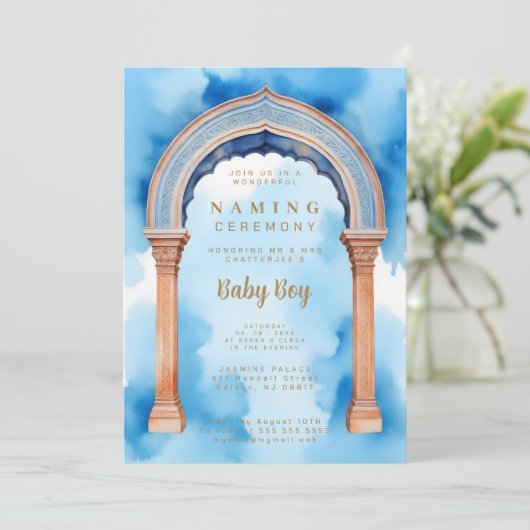 Exquisite Indian Architecture Arch Naming Ceremony 招待状 (スタンド正面)