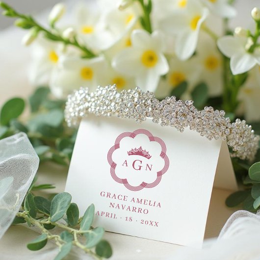 Exquisite Intricate Ornate Floral Princess Tiara ラバースタンプ